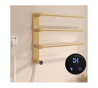 Sèche-Serviettes Mural 3 Barres doré avec minuterie Tactile Intelligente à température constante - Accessoire Indispensable pour la Salle de Bain - Chauffage à Brancher