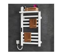 Sèche-Serviettes Mural 8 Barres avec étagère supérieure, Design Blanc, minuterie Tactile Intelligente, Solution Gain de Place et de Luxe pour Salle de Bain