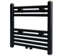 Sèche-serviettes Porte-serviette à rails droits Noirs de 480x480 mm vidaXL