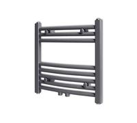 Sèche-serviettes eau chaude à rails incurvés Gris 480 x 480 mm