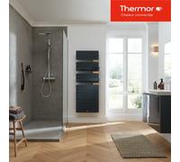 Sèche-serviettes soufflant Thermor ALLURE 3 Virtuose - 1750W (750+1000) mât à droite avec entretoises en chêne clair- 483095