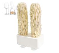 Sécheur Automatique De Verres À Vin, Polisseuse Rotative De Verres À Vin Avec Double Tête De Brosse, 600 RPM Séchage Instantané, Ventouse Puissante, Polisseur Électrique Pour Bars Restaurants M white