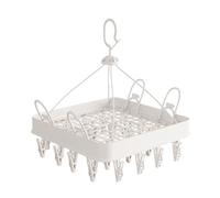 Séchoir à Chaussettes pour Balcon, Etendoir Chaussette,Séchoir à Linge Suspendu pour Intérieur et Extérieur,Crochet avec Clip pour Chaussettes, Vêtements, Sous Vêtements (Forme carrée blanche)