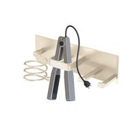 Séchoir à cheveux et rangement en fer - Organiseur mural pour outils de cheveux pour salle de bain, toilettes, maison, collège, dortoir, appartement, maison de ferme - Durable avec crochets, design