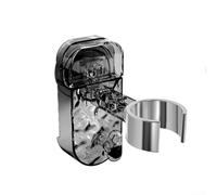 Séchoir à cheveux peu encombrant avec support à ventouse, rotation à 360 degrés, hauteur réglable et crochets pour le rangement des cordons et outils de coiffure dans la salle de bain (gris