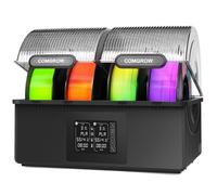 Séchoir à Filament Comgrow SH03, Boîte 4 Bobines, Double Chauffage PTC 200W Rapide 85°C, 2 Chambres Indépendantes, Déshumidification Auto & Stockage Hermétique pour PLA PETG ABS TPU ASA 1,75/2,85 mm