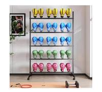 Séchoir à Gants de Boxe en métal, Support Mural pouvant contenir 15 à 30 Paires de Gants, avec roulettes universelles, Support de Rangement pour Gants de Boxe (Noir, 60 x 60 x 185