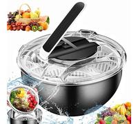 Séchoir à laitue, essoreuse à salade, type presse en acier inoxydable, rondelle double couche de 3,5 L, passoire, déshydrateur pour nettoyer, sécher et stocker
