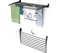 Séchoir à linge à fixation murale, solution peu encombrante pour l'intérieur - Foxydry Fold Down 100 cm noir