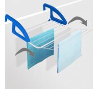 Séchoir à linge balcon/radiateur Bries, blanc/bleu