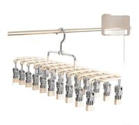 Séchoir à linge coupe-vent avec 20 pinces à ressort doux | 20 pour des clips robustes, disposés à double rangée, circulation d'air maximale, idéal pour les chaussettes et les