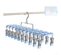 Séchoir à linge coupe-vent avec 20 pinces à ressort doux | 20 pour des clips robustes, disposés à double rangée, circulation d'air maximale, idéal pour les chaussettes et les