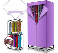 Séchoir à linge électrique chauffant, ventilateur à air chaud 1000 W, minuterie de 180 minutes, armoire à dosettes de séchage, capacité de 20 kg