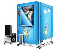 Séchoir à Linge Électrique Intelligent Chauffant, Armoire Portable Pliable à 3 Niveaux 1500W avec Roues, Réglage de la Minuterie 360min, Grande Capacité 15 Kg, Acier Inoxydable, pour la Maison (Color