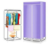 Séchoir à linge électrique portable double pliable avec capacité de 15 kg, efficace et silencieux, minuterie et armoire pour sécher les vêtements Violet
