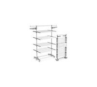 VOUNOT® Séchoir à Linge Pliable 4 Niveaux avec roulettes et Maille Grande Capacité Etendoir en Acier Inoxydable Robuste Ailes Pliables 28m de Séchage pour Usage Intérieur/Extérieur