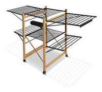 Vounot Séchoir à linge Deluxe grande capacité – Extensible pliable, roulettes, 30 m, Noir