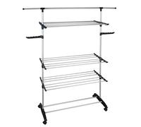 Séchoir à linge étendoir multifonction ULTIMA 25 avec 3 niveaux noir et inox