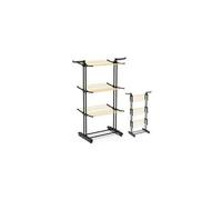 VOUNOT Sechoir a linge etendoir pliable 3 niveaux grande capacité style bois noir