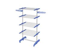 HOMCOM Séchoir à Linge étendoir Pliable Ailes latérales Utilisation intérieure et extérieure 142 x 55 x 172 cm 4 Niveaux Bleu