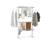 HOMCOM - Étendoir à Linge - Acier Inoxydable - 142x55x172cm - blanc
