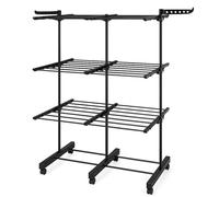 Séchoir à linge extensible étendoir multifonction 38M EXTRA PLUS BLACK avec 3 niveaux Noir