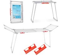 Séchoir à linge extensible - JANSHOP - Lydia - 27 m - Inox - 2 ailes pliables - Compact - Pliage rapide - Barreaux épais
