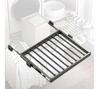 Séchoir à linge extensible pour sèche-linge, à placer au-dessus de la machine à laver. En alliage d'aluminium, il permet un rangement compact et facile à ranger. Son système de fermeture rap