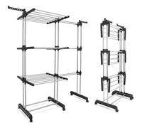 Séchoir à Linge Extensible Réglable sur 3 Couches, Tancarville Grand Capacité 45 KG, Étendoir Linge Intérieur, Étendage à Linge46