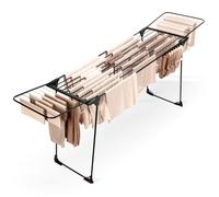 Séchoir à linge extensible Vilde - Mobile avec roulettes - 204 à 260 cm - Noir