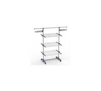 VOUNOT Sechoir a linge inox etendoir robuste ailes pliables 3 niveaux