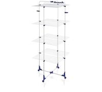 Séchoir à linge Leifheit 450 Classic 81456, étendoir à linge avec 45m d'étendage et cadres rabattables, tour à 4 niveaux, blanc