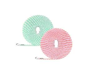Séchoir à linge, lot de 2 séchoirs pour extérieur, ligne de vêtements ajustable, résistante au vent avec crochets, cordes de lessive et de séchage pour intérieur et extérieur, essentiels pour