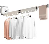 Séchoir à linge mural - Cintre pliable rétractable pour utilisation en intérieur, design peu encombrant pour balcon, salle de bain et chambre à coucher avec trous de suspension