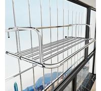 Séchoir à linge mural en acier inoxydable pliable pour économiser de l'espace pour intérieur/extérieur - Corde à linge multifonction pour balcon