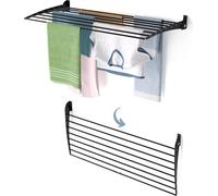 Séchoir à linge mural en aluminium, solution de séchage robuste et durable - Foxydry Fold Down 116 cm noir