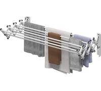 Séchoir à linge mural extensible Séchoir à linge mural avec 8 barres en aluminium, séchoir peu encombrant pour l'intérieur et l'extérieur 86 x 61 x 22 cm, argent |