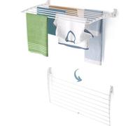 Séchoir à linge mural moderne et inoxydable, séchoir à linge en aluminium - Foxydry Fold Down 100 cm blanc