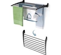 Séchoir à linge mural pliable et stable, idéal pour les petits ménages - Foxydry Fold Down 80 cm noir