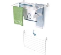 Séchoir à linge mural pour balcon et terrasse, peu encombrant - Foxydry Fold Down 80 cm blanc