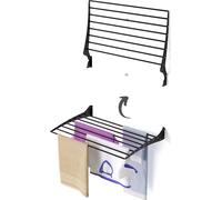 Séchoir à linge mural pour salle de bain et balcon, inoxydable et stable - Foxydry Fold 80 cm Noir