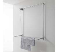 Séchoir à linge mural, Séchoir à linge vertical pour les murs, réglable en hauteur et verrouillable Corde à linge pour l'intérieur et l'extérieur en aluminium et acier, Foxydry Wall 150