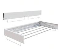 Séchoir à linge mural, séchoir mural pliable et extensible de 100 cm, capacité de charge de 27 kg, 6 tiges en acier inoxydable, séchoir à linge invisible peu encombrant pour une utilisation intérieure