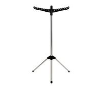 Relaxdays Séchoir à linge pour 27 cintres, pliable, 3 bras, 15 kg, 143×56 cm, Noir/Silver