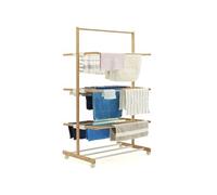 IDMarket - Séchoir à Linge Pliable 3 Niveaux Rita capacité 22M en Bambou
