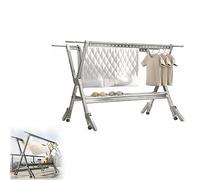 Séchoir à linge pliable avec roulettes, séchoir à linge mobile pour un rangement facile à l'intérieur, cintre peu encombrant