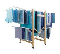 Probache - Séchoir à Linge Pliable Deluxe capacité 27M Blanc et Effet Bois