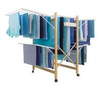 Probache Séchoir à linge pliable Deluxe – capacité 27 m – blanc et effet bois
