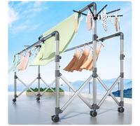 Séchoir à linge pliable d'extérieur extensible avec clips pour chaussettes utilisation intérieure et extérieure 220 cm pour économiser de l'espace