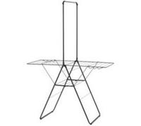Brabantia Séchoir à Linge 20 m avec Tringle HangOn - Matt Black | Séchage XXL | Ailes réglables et Tringle à cintres | Séchoir Pliable pour intérieur | 99 x 7 x 66 cm